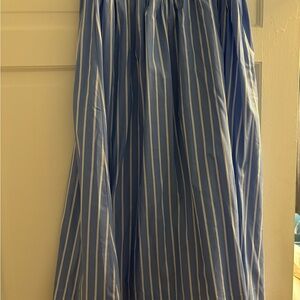 H&M Blue and White Striped Maxi Skirt